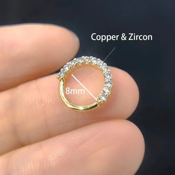 Tragus Daith Helix Lobe Ear Piercing for Women Heart Leaf Zircon Cartilage Piercing Earring Stainless Steel Fashion Jewelry Gift