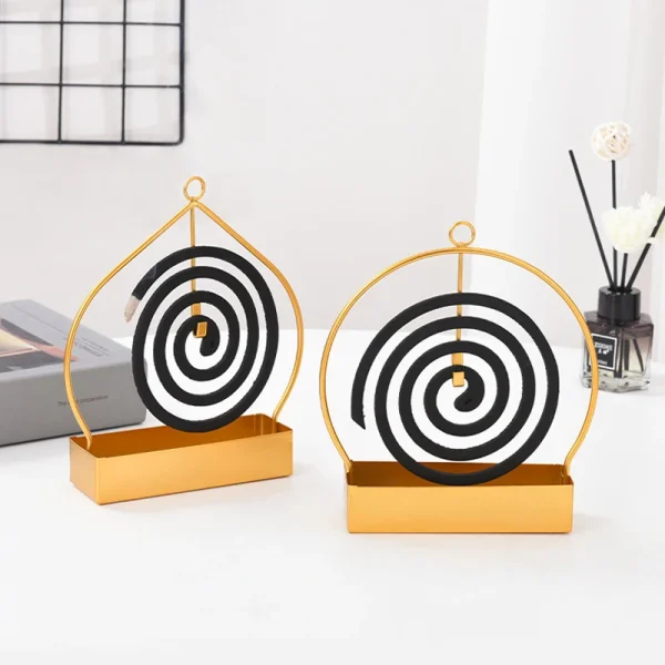 Incense Holders Coil Incense Burner Frame Iron Mosquito Coil Holder Modern Repellent Incense Rack for Household Bedroom Patio