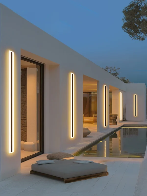 Outdoor Wall LED Lamp Modern Waterproof Long Strip IP65 Wall Lights Garden Fence Villa Balcony Home Decor Lighting Indoor Light