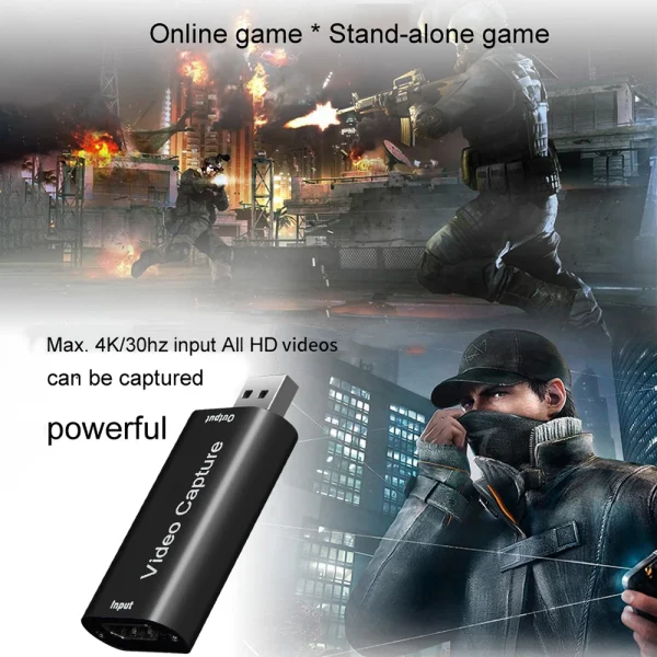 4K HDMI Video Capture Card Live Streaming Board Capture USB 2.0 1080P Card Grabber Recorder Box for PS4 XBOX Game DVD Camera