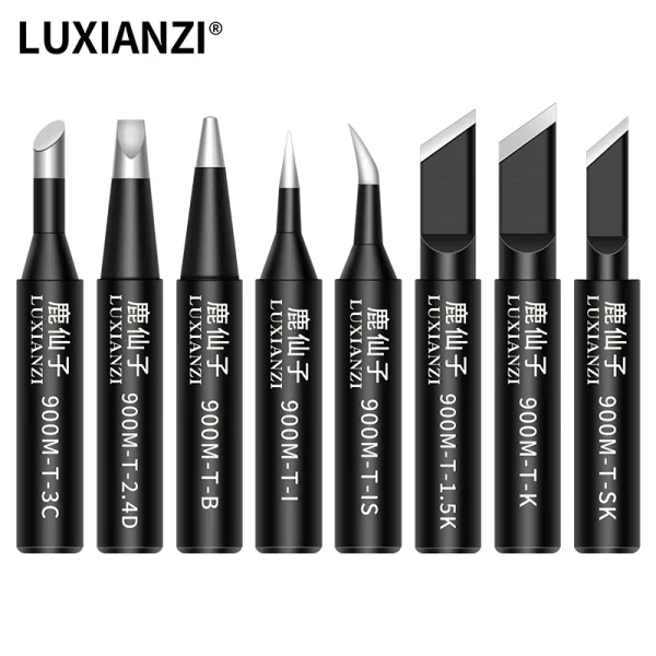 LUXIANZI 14pcs Lead-free Soldering Tip Set For 936 Rework Station Copper Welding Head 900M Electric Soldering Iron Tips