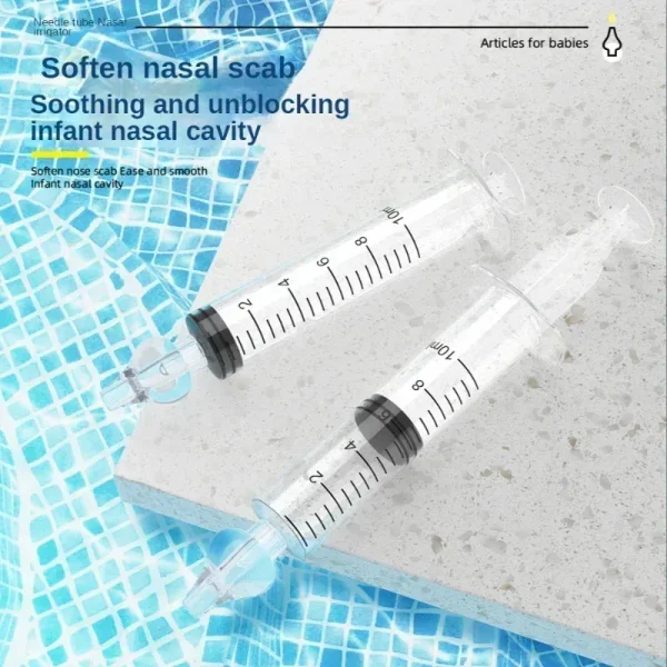 2pcs 10ML Baby Rhinitis Nasal Washer Baby Nose Clean Needle Tube Infant Care Nasal Aspirator Cleaner
