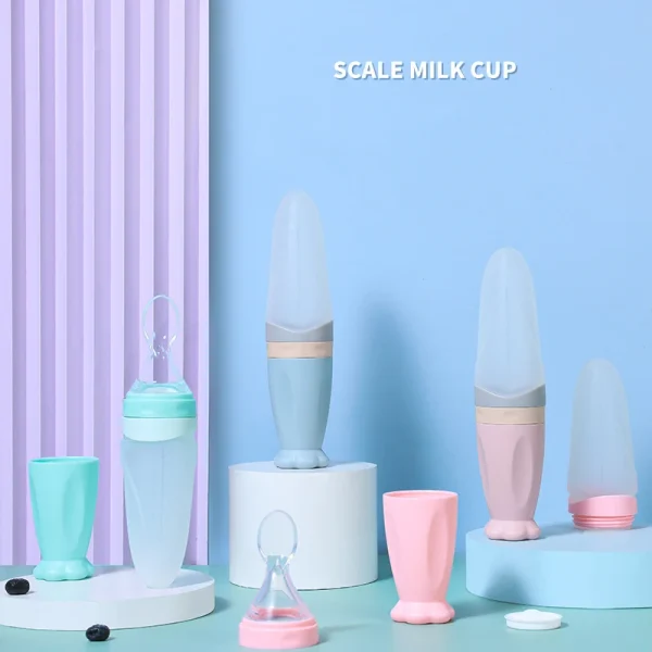Squeezing Feeding Bottle Silicone Newborn Baby Training Rice Spoon Infant Cereal Food Supplement Feeder Safe Tableware Tools
