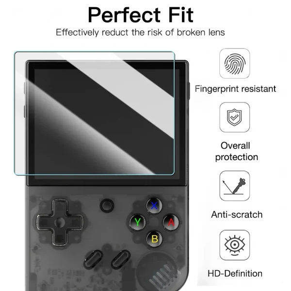 Glass+Bag for R36S/R35S Screen Protector Tempered Glass Film & EVA Portable Storage Case R36S Console Protector Accessories Set