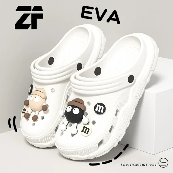 Cartoon Charms Clogs Eva Soft Summer House Slippers Women's Sandals Slipper Man Shoes Kids Indoor Slipper