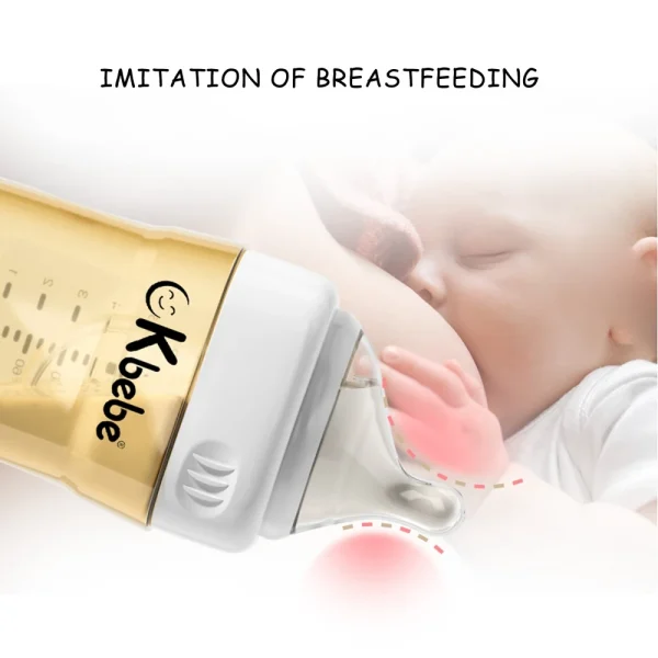 160mL Anti-colic Newborn Baby Bottle Feeding with Wide Neck Smart Silicone Nipples for Infant Breastfed Babies Feeder bottles