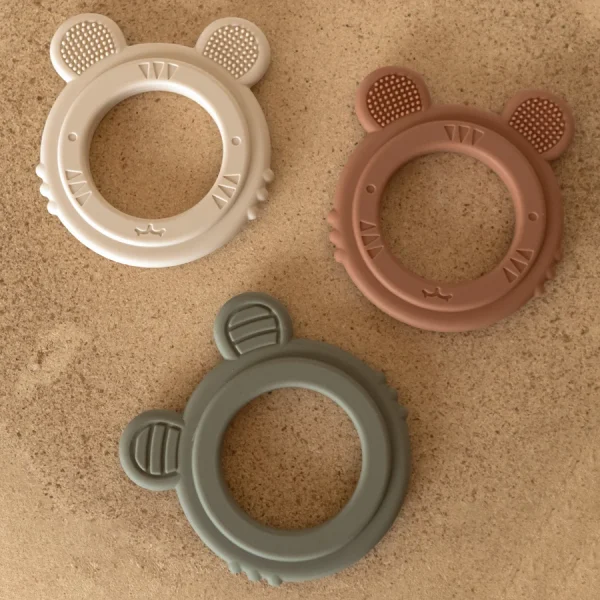 High Quality Safe Silicone Tiger Shape Cute Chewable Baby Teether Toy Newborn Gift Food Grade BPA Free Teething For Kids