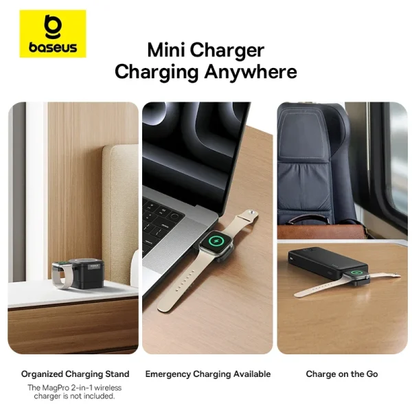 Baseus Mini Magnetic Wireless Charger For E-Watch 2.5W For Apple Watch S1-S10 Series SE Series Ultra Series
