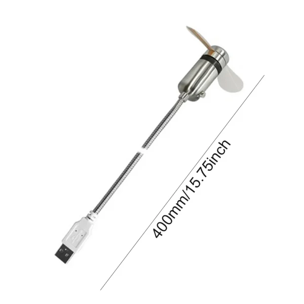 Metal Mini Fan DC 5V Mini Cooling Flashing Fan USB Powered Flexible Gooseneck LED Clock Real Time Display for Laptop PC Notebook