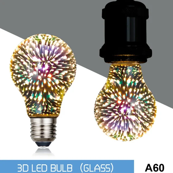 Star Fireworks Lamp 3D LED Bulb Decoration E27 6W 85-265V Vintage Edison Light Bulb Holiday Night Light Novelty Christmas Tree