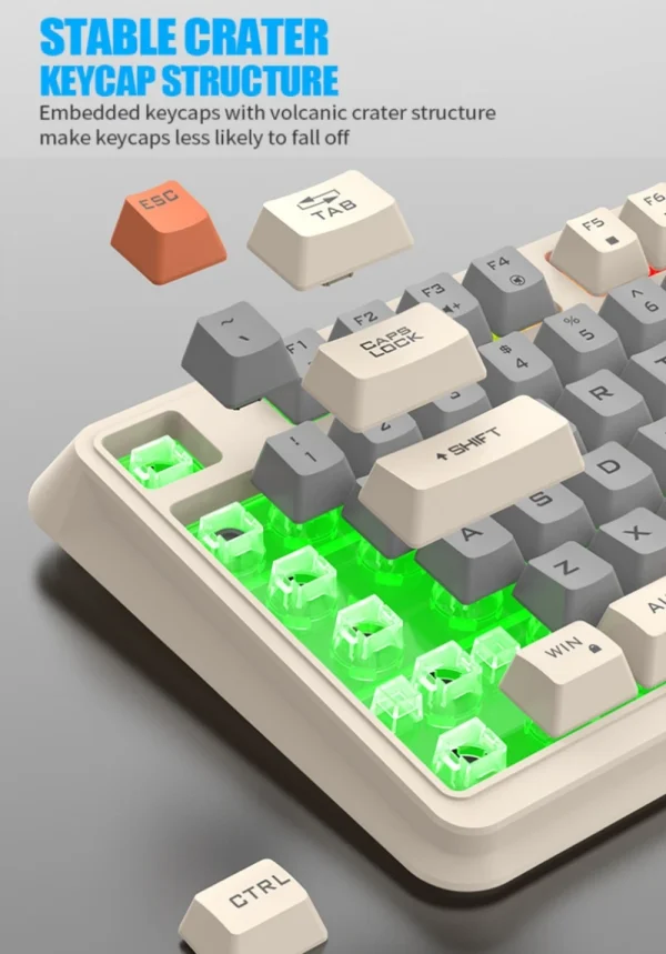 Keyboard 94 Keys 90% Layout Spanish Russian Korean Arabic Keyboard USB Wired RGB Light Volume Knob Ergonomics Gaming Office K82