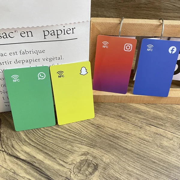Follow us on Instagram Facebook Snapchat WhatsApp NFC Social Business Card Tap Connect Cards