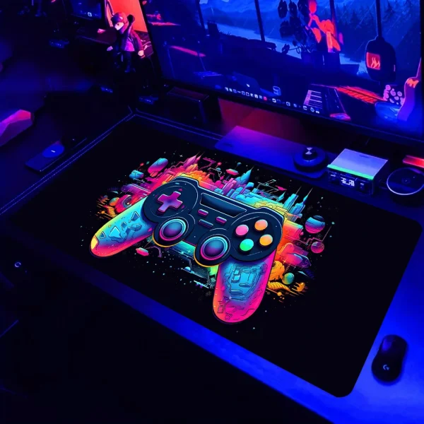 Gamepad Pattern Mouse Pad Large Gaming Mousepad XXL Gamer Keyboard Pads Office Laptop Desk Mats Non-Slip Rubber Home Table Mat