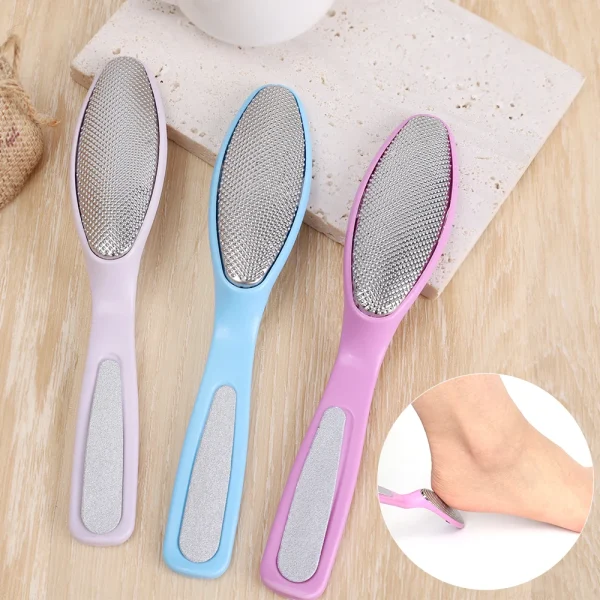 Double-headed Foot Grinder Stainless Steel Foot Rubbing Board Grindstone Foot Scrubbing Brush Dead Skin File Pedicure Remover