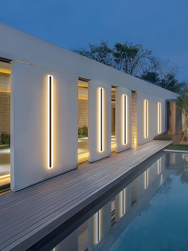 Outdoor Wall LED Lamp Modern Waterproof Long Strip IP65 Wall Lights Garden Fence Villa Balcony Home Decor Lighting Indoor Light