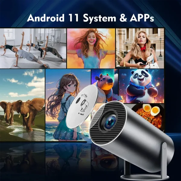 DITONG HY300 Plus HD Projector portatil 4K 1280x720P Android LED Video Home Theater Cinema Phone mini Proyector Movie HY300 pro