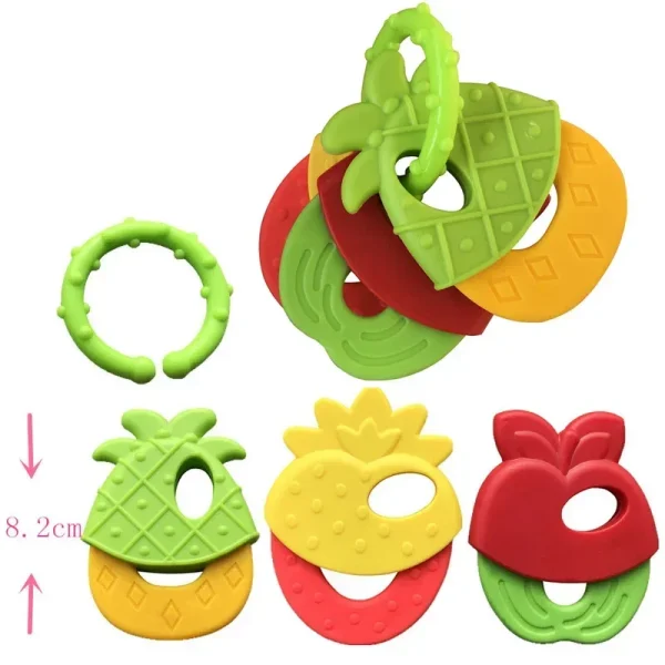 Silicone Teethers for Baby Things Newborn Chews Food Grade Teethers Training Bed Toy Baby fruit item Feeding Infant Rattle