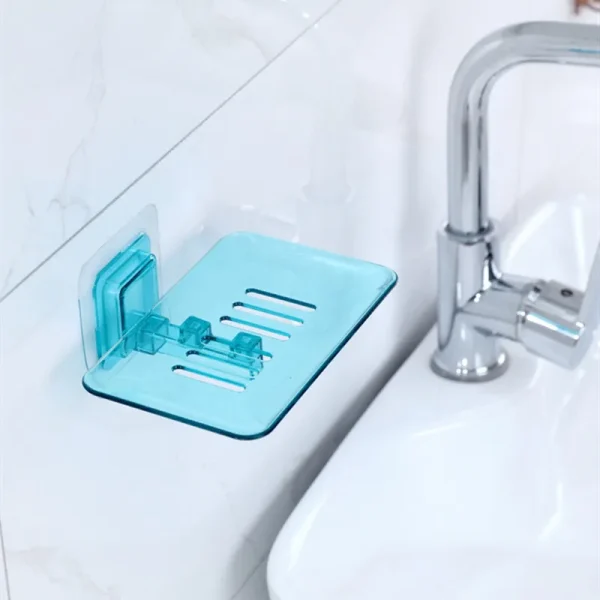 Soap Rack No Drilling Wall Mounted Double Layer Soap Holder Soap Sponge Dish Bathroom Accessories Soap Dishes Self Adhesive