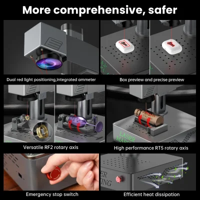 DAJA S4 Fiber Laser Marking Machine High Power Business Industrial Portable Engraver Engrave All Metal Jewelry Plastic Leather