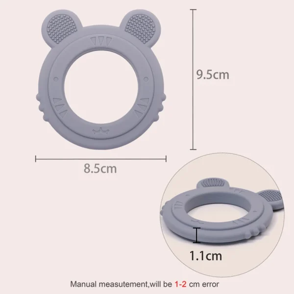 High Quality Safe Silicone Tiger Shape Cute Chewable Baby Teether Toy Newborn Gift Food Grade BPA Free Teething For Kids