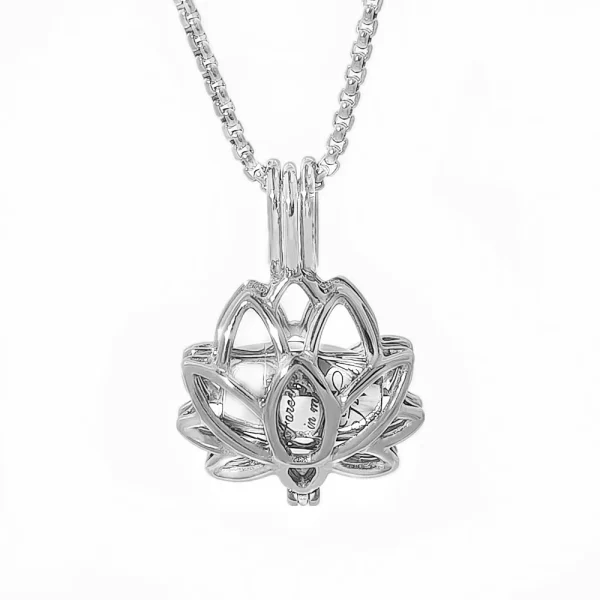 Stainless Steel Lotus Cremation Urn Pendant Jewelry Ash Memorial Keepsake Accessories Necklace Gold/Silver Color