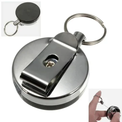 Men Keychain Card Badge Holder Anti-theft Elastic Rope Retractable Belt Clip Pull Key Ring for Women Gifts