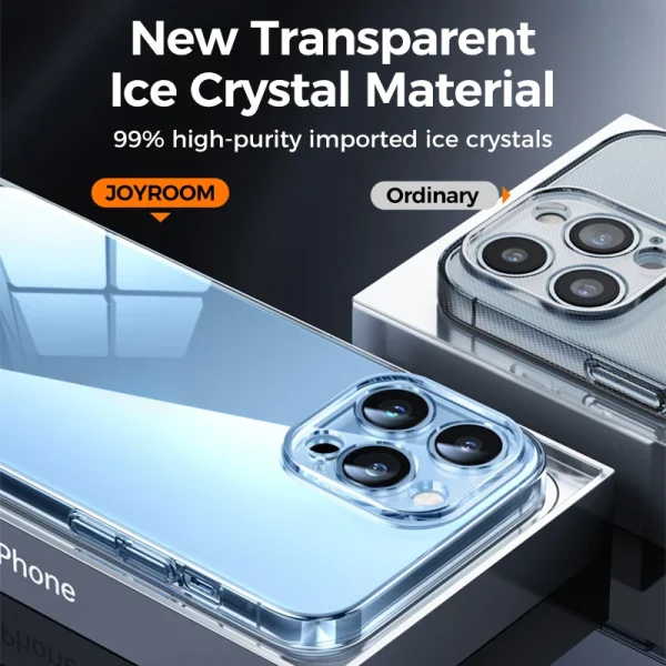 Joyroom Phone Clear Case For iPhone 16 15 14 Pro Max Lens Protection Transparent Cover PC Anti-Yellow Case For iPhone 16 Pro Max