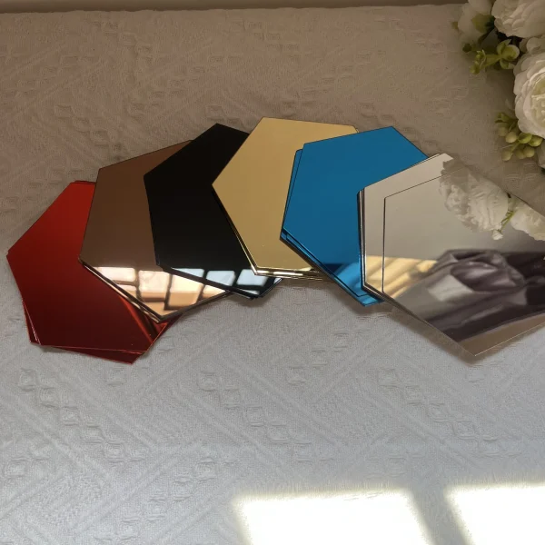 Hexagon Acrylic 3D Mirror Wall Sticker Home Decor DIY Self-adhesive Mirror Decal Decor Stickers Art Wall Decoration Large 6/12pc
