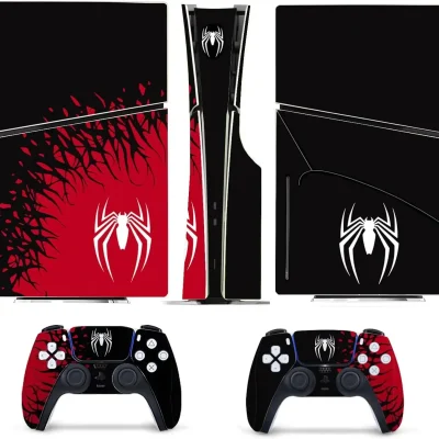 Vinyl Cover Skins for Playstation 5 Slim Console Superhero Skin Wraps Set for PS5 Disc Edition Controller Stickers Accessories