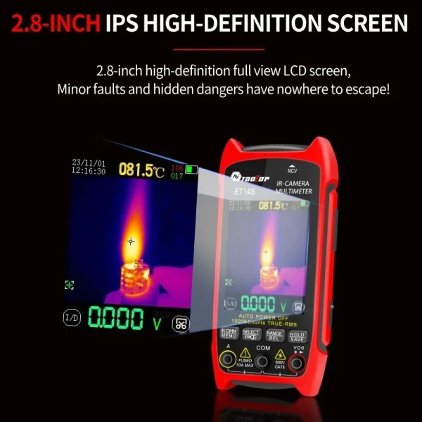 TOOLTOP ET14S 2.8inch Thermal Imager AC/DC Current Voltage Multimeter ISR 240x240 IR Camera Pipeline Heating Electronic Inspect