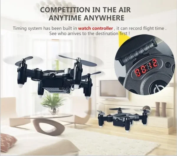 DH-800 Watch Control Wifi FPV RC Selfie Drone 2.4GHz Foldable Pocket Mini RC Drone Portable RC Quadcopter with 0.3MP Camera