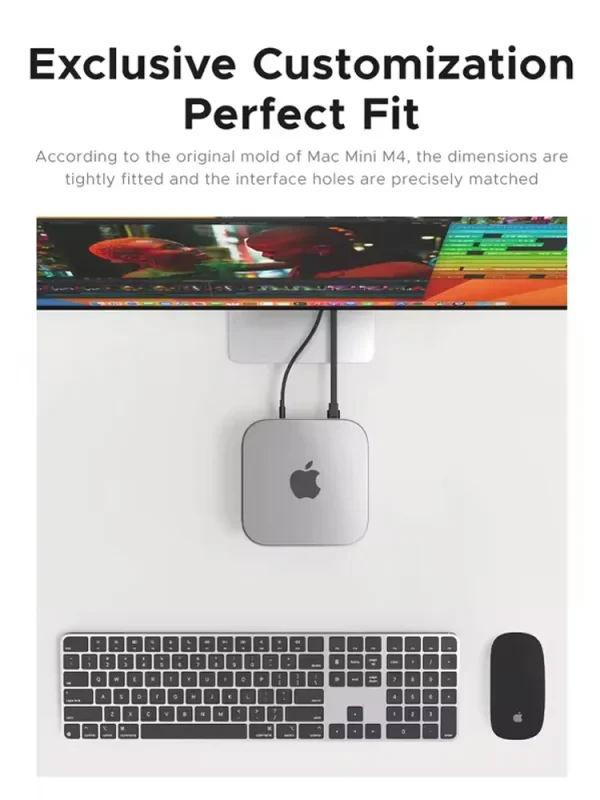 PHIXERO Mac Mini Case Wear-resistant Waterproof TPU Protective Case for Mac Mini M4/M4 Pro Cover Precise Opening Dustproof