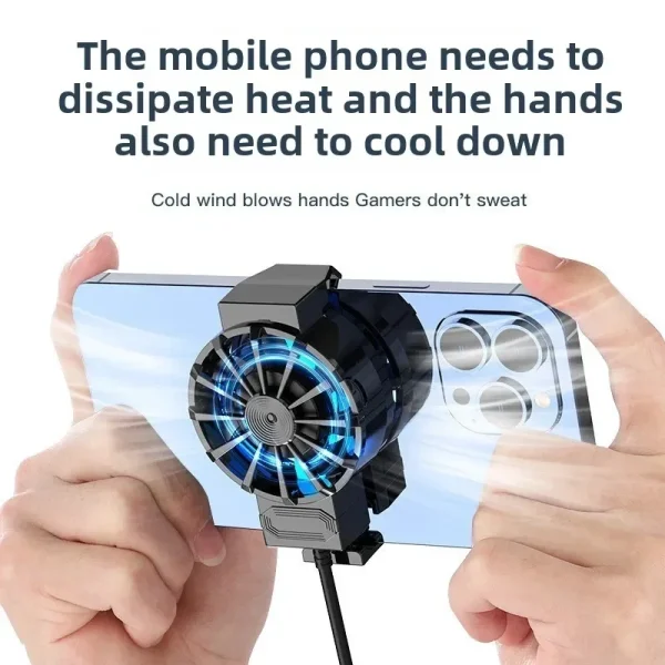 Portable Mini Universal Cell Phones Turbo Hurricane Cooling Fan Radiator X16 for PUBG Game Cooler for IOS Android Cool Heat Sink