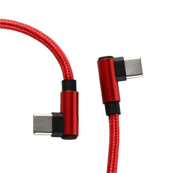 3A 90 Degree Quick Charge Data Line Double Elbow USB Type C to USB C Fast Charging Cable Type C Cord Charge Wire Data cable