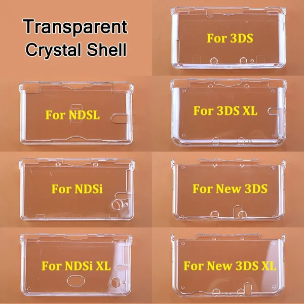 Transparent Clear Crystal Protective Case Cover Hard Shell For New 3DS XL LL NDS Lite NDSL NDSi XL LL GBA SP PSP GO PSV Console