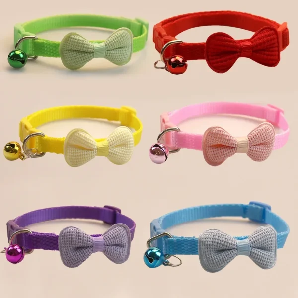 Pet Collars New Bow Bell Collars Cute Cat Collars Pet Supplies Multicolor Adjustable dog Dressing Tool Pet Accessories
