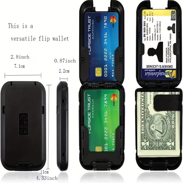 Slim Wallet RFID Blocking Wallet for Men Removable Money Metal Wallet With Money Clip For Men Crush Resistant