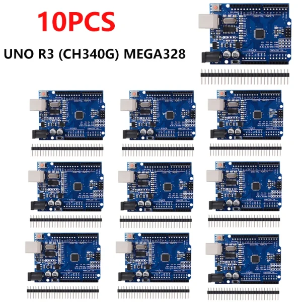 1-10PCS UNO R3 Official (CH340G) MEGA328P Chip for Arduino UNO R3 + USB/TYPE-C CABLE ATMEGA328P-AU Development Board 16Mhz