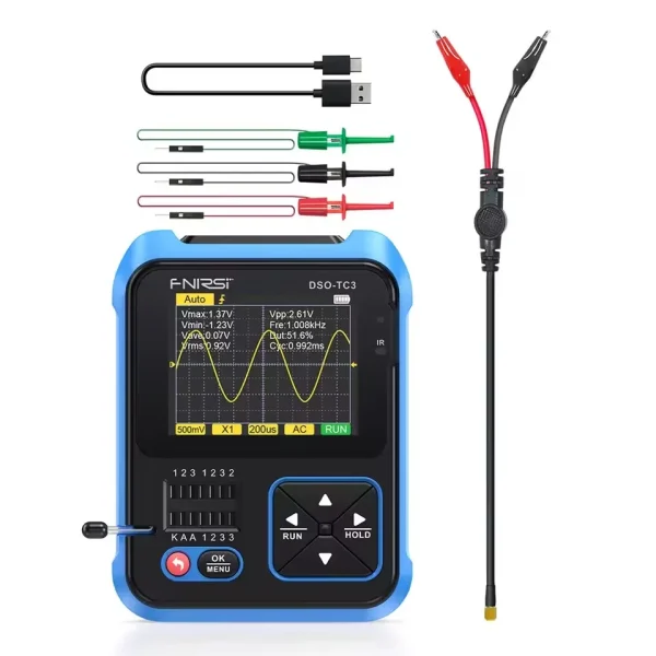FNIRSI DSO-TC3 Mini Handheld Digital Oscilloscope Transistor Tester Signal Source 3in1 Multifunction Electronic Component Tester