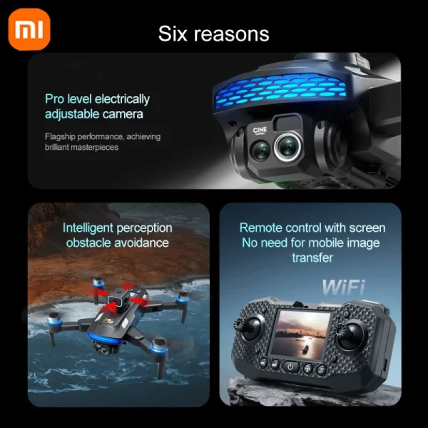 Xiaomi M6 Drone Professiona 8K Aerial HD Dual Camera 5G WIFI Intelligent Obstacle Avoidance With Screen GPS Brushless RC Drone