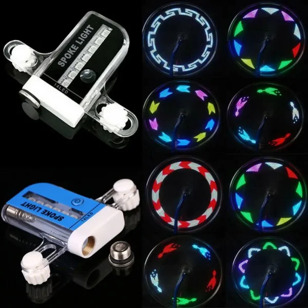 Waterproof MTB Road Bike Bicycle Wheel Tire Valve Stem Rim Decor Cycling LED Spoke Light Lamp Bicycle Accessories
