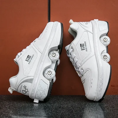 2023 New Dual-purpose Roller Skating Deformation Shoes Double Row Roller Skating Shoes Modified Version Four-wheel Running Shoes