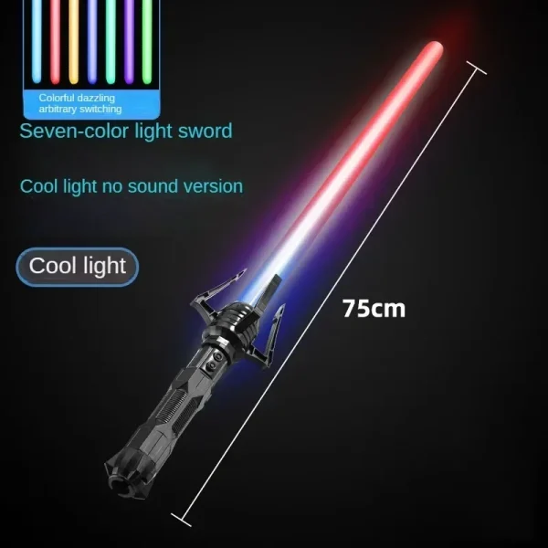 Telescopic Sword 75cm RGB Light Saber 2 In 1 7-Color/1 Color Lightsaber for 3+ Kids Laser Sword Toy Party Glow Swords Coser Toy