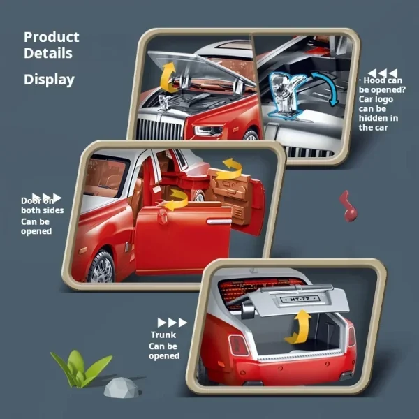 Simulation Rolls-Royce Phantom Model Car Model Ornaments Luxury Car Sedan Children's Toy Car Boy Collection