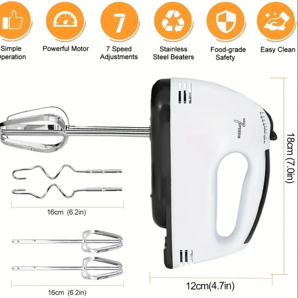 1PC European Standard Egg Beater, Fully Automatic Household Mini Egg Beater, Baking Small Whipping Cream Egg Beater