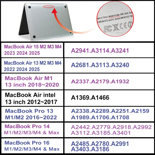2025 M4 New Laptop Case For MacBook Pro 13 Case 2020 M1 For Macbook Air 13 Case M3 for Macbook Pro 16 Case m2 Pro 14 15 12 Funda