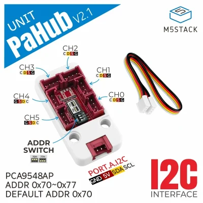 M5Stack Official I2C Hub 1 to 6 Expansion Unit V2.1 with DIP Switch(PCA9548A)