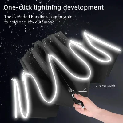 Nissan Qashqai Juke X-Trail Patrol Note Leaf Altima Maxima Murano Car Led Light Automatic Folding Windproof Sunshade Umbrella