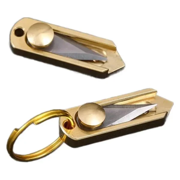 Mini Retractable Push Utility Knife Pendant Survival Gift Paper Box Cutter Envelope Opener Stationery Express Knife Office Suppl