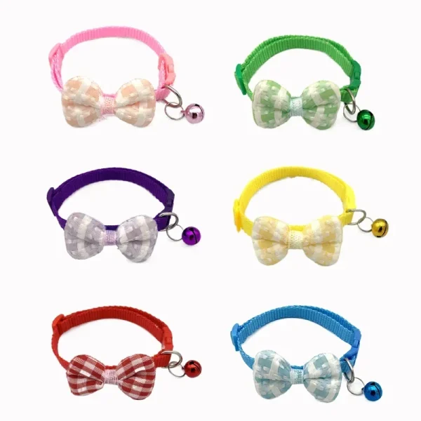 Pet Collars New Bow Bell Collars Cute Cat Collars Pet Supplies Multicolor Adjustable dog Dressing Tool Pet Accessories